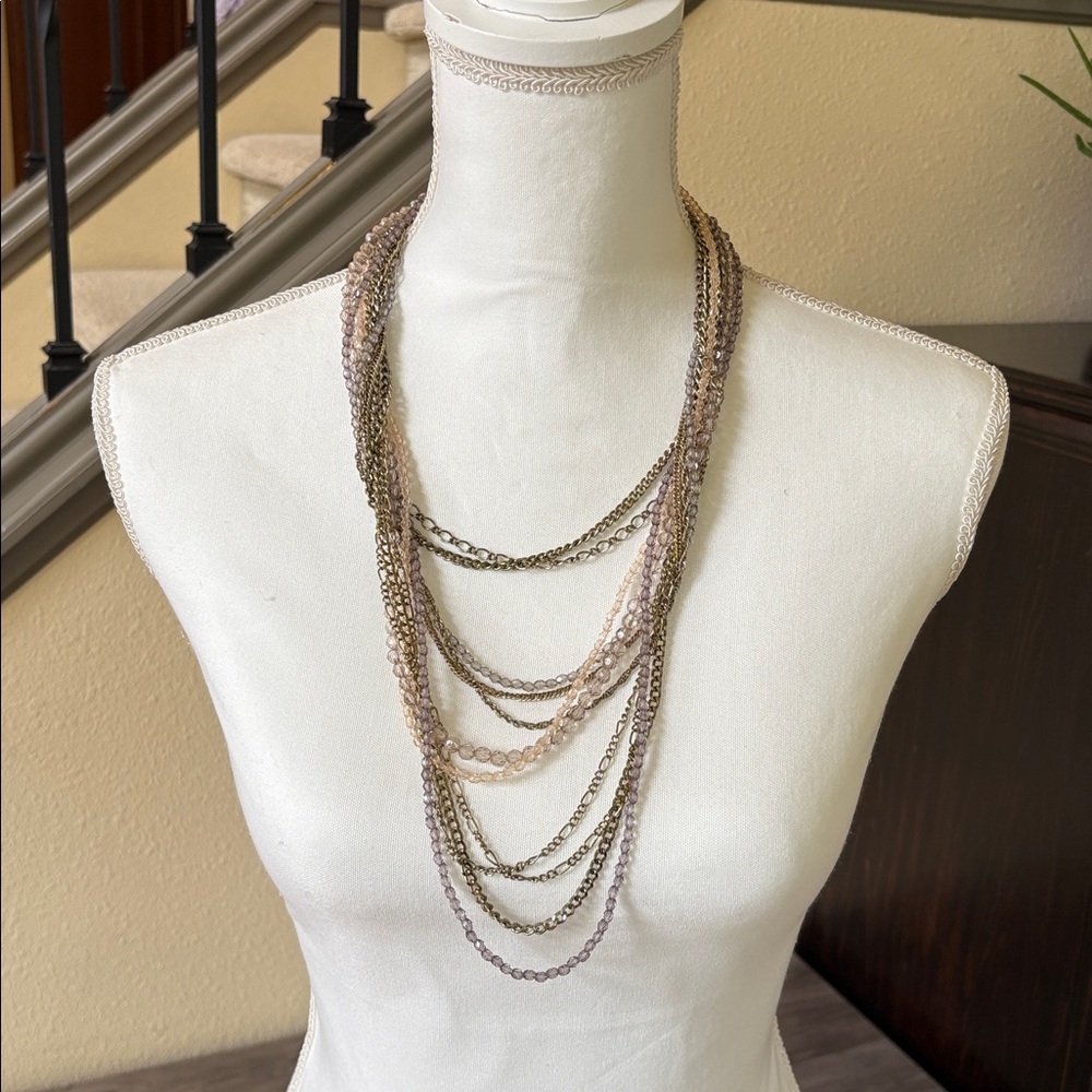 Charming Charlie Elegant Multi-Layered Gold Necklace